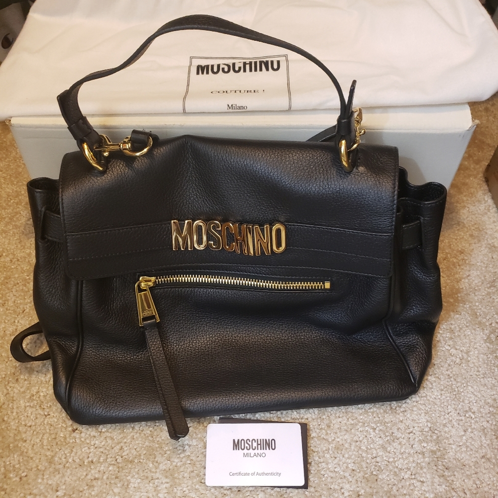 Moschino Leather Satchel & Clutch